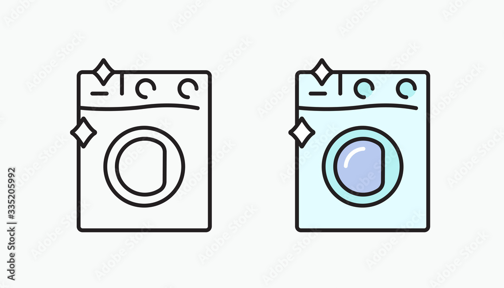 Washing machine icon. Laundry. Isolated vector symbol.