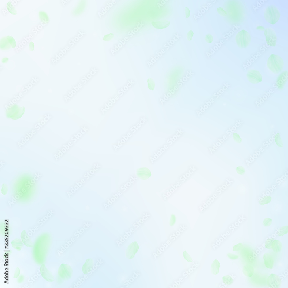 Green flower petals falling down. Popular romantic Green flower petals falling down. Popular romantic
