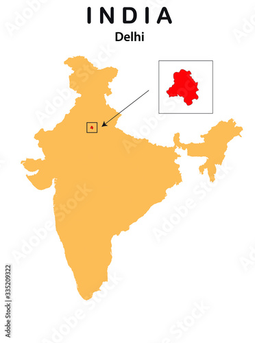 Delhi map. vector illustration of Delhi map