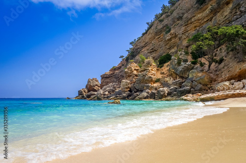 Cala Mariolu beach in Orosei Golf, Sardinia, Italy