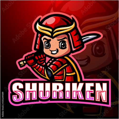 Shuriken Ninja mascot esport logo design