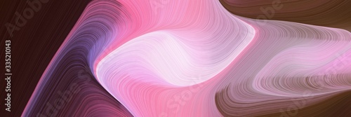 landscape orientation graphic with waves. modern curvy waves background design with pastel violet  very dark pink and old mauve color