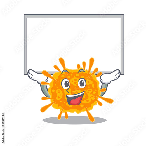 Mascot design of nobecovirus lift up a board