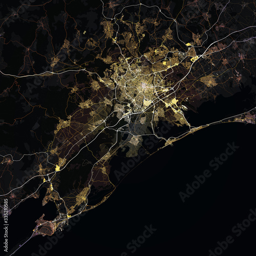 Fotografie Map Montpellier city. France