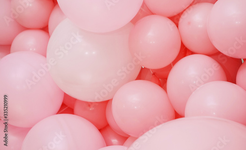Texture of pink birthday balloons