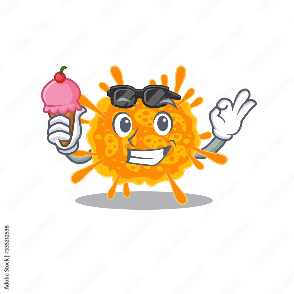 Cartoon design concept of nobecovirus having an ice cream