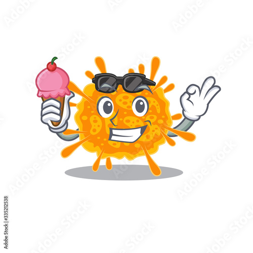 Cartoon design concept of nobecovirus having an ice cream
