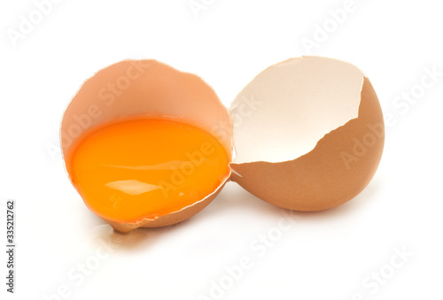 Half egg isolated on the white background.
