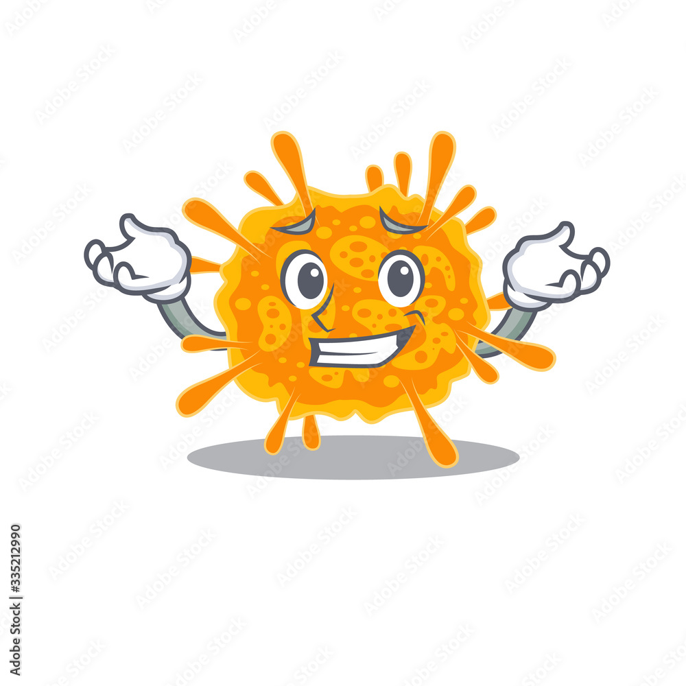 A picture of grinning nobecovirus cartoon design concept A picture of grinning nobecovirus cartoon design concept
