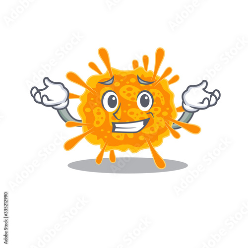 A picture of grinning nobecovirus cartoon design concept