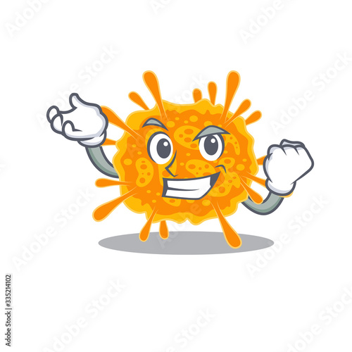 A dazzling nobecovirus mascot design concept with happy face