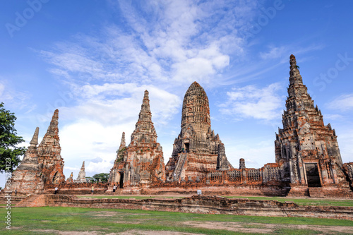Ancient pagoda architecture Wat Chaiwatthanaram  in ayutthaya ,Thailand
