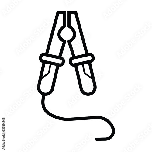 Jumper cable vector icon photo