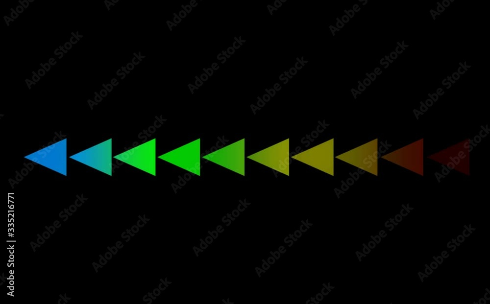 triangle four color slow faded all in the line on black screen for advertisement