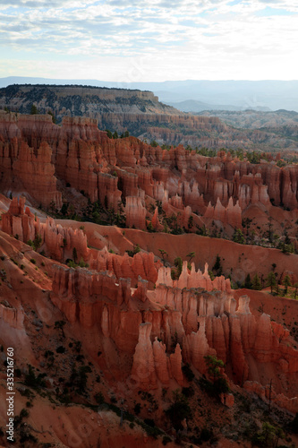 Utah / USA - August 22, 2015: View of Hoodoo landscape and rock formation at Sunset Point in Bryce Canyon National Park, Utah, USA