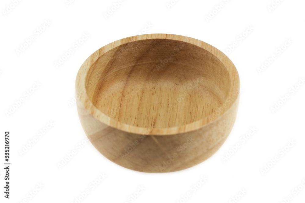 Empty wooden bowl isolated on white background. Empty wooden bowl isolated on white background.