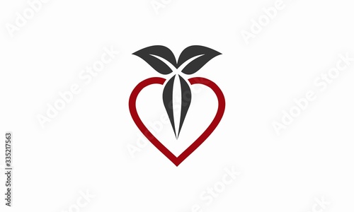 heart healty logo design vector