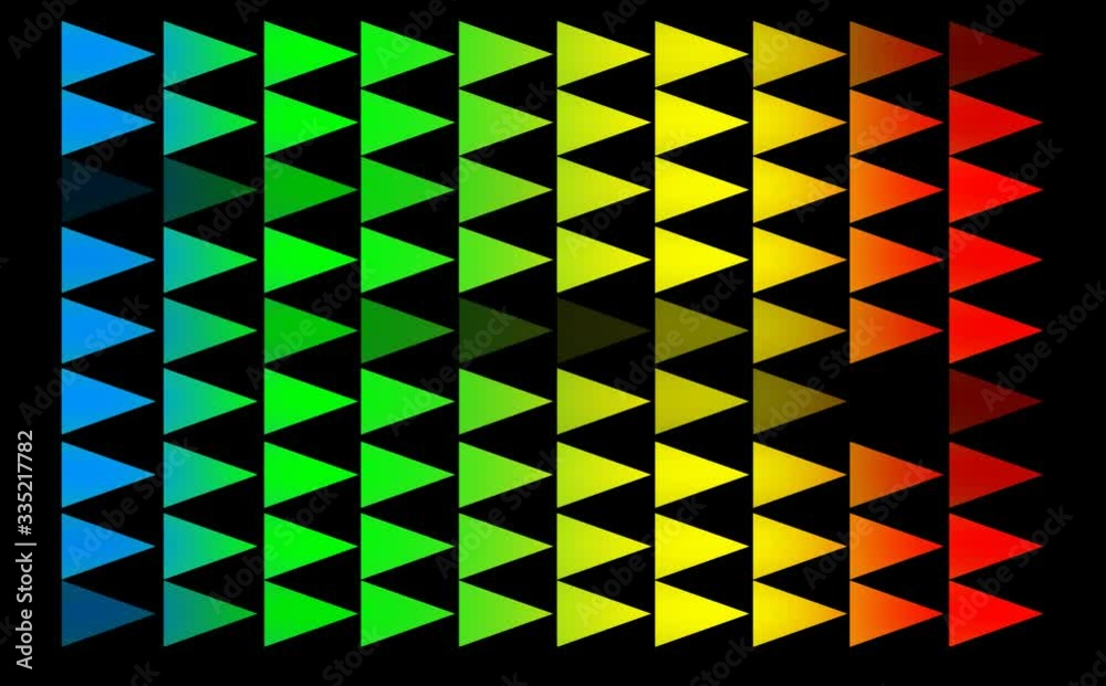 triangle pattern and four color slow faded all in the line on black screen
