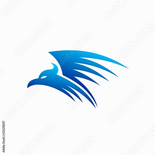 blue bird icon, phoenix logo design