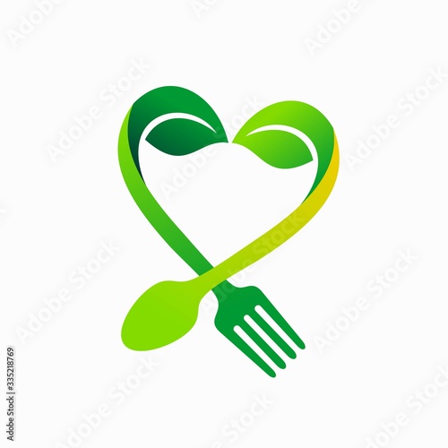 Natural food logo, food lovers logo