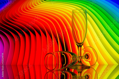 Glasses on a beautiful neon background 
 
photo taken at home, in the reflection of the monitor screen and mirror, spring 2020, neon, glasses, mirror 