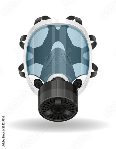 respirator breathing mask for protection against diseases and infections transmitted by airborne droplets stop virus vector illustration