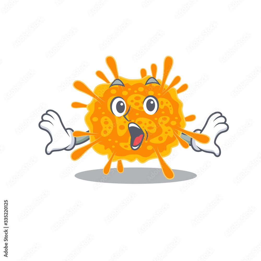 Naklejka premium Cartoon design style of nobecovirus has a surprised gesture