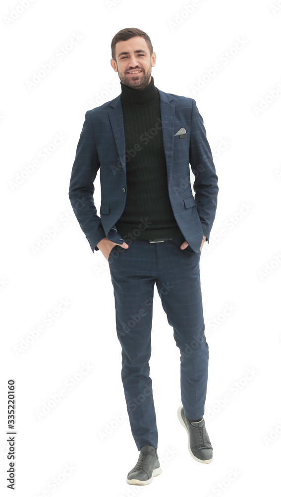 in full growth. confident business man . isolated on white in full growth. confident business man . isolated on white