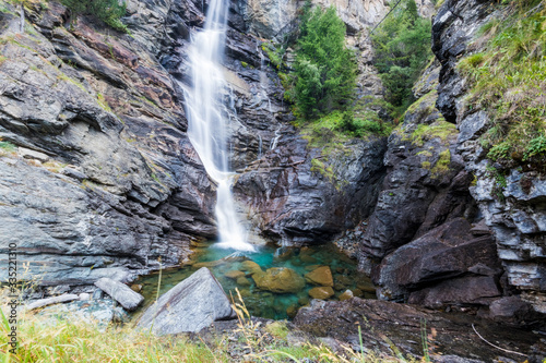 Lillaz Waterfalls in Gran Paradiso National Park. Cogne, Aosta Valley, Italy