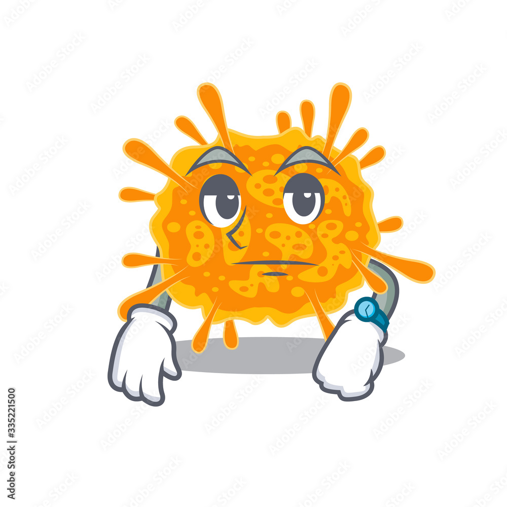 Mascot design of nobecovirus showing waiting gesture