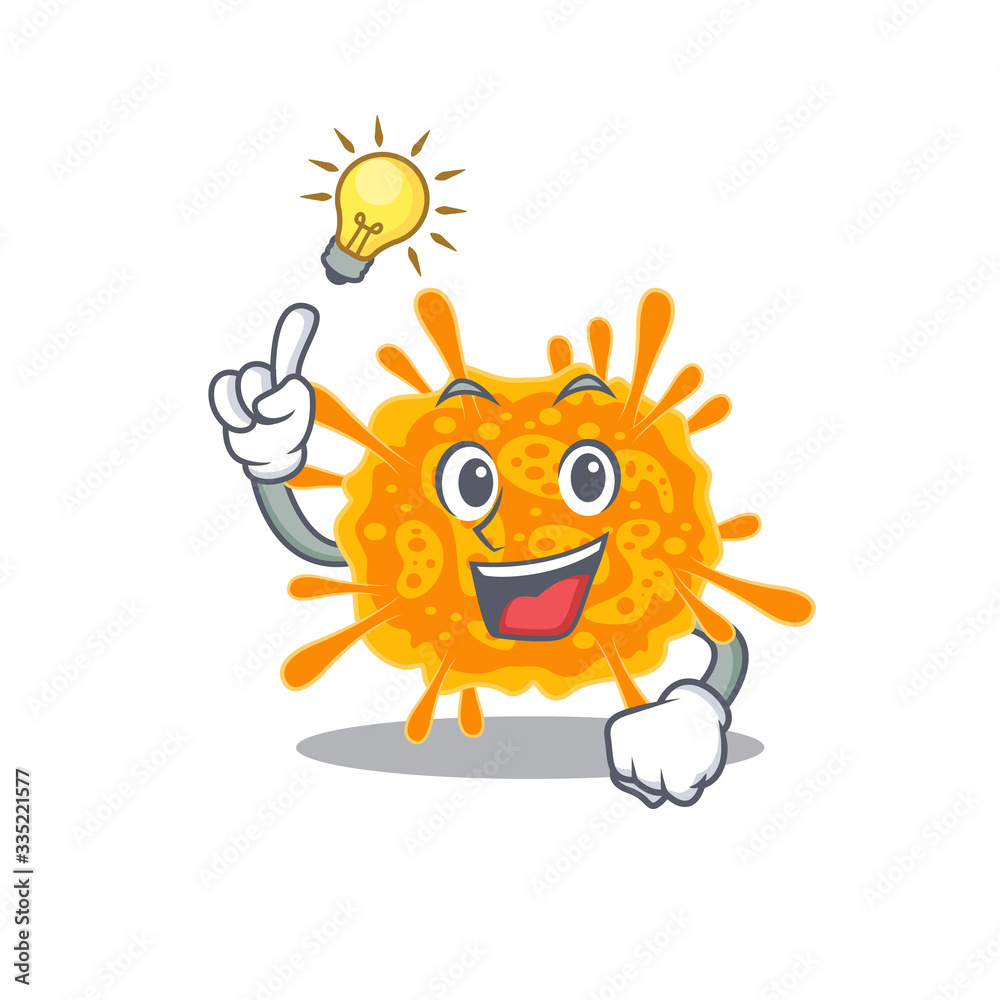 Mascot character design of nobecovirus with has an idea smart gesture