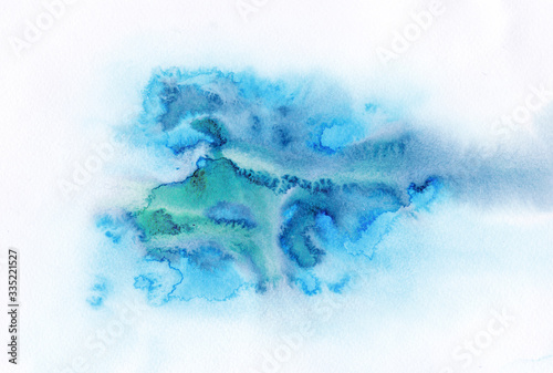 Scan of abstract watercolor background painted on pofessional aquarelle paper photo