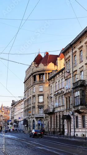 Old buildings in the historic part of Lviv, Ukraine