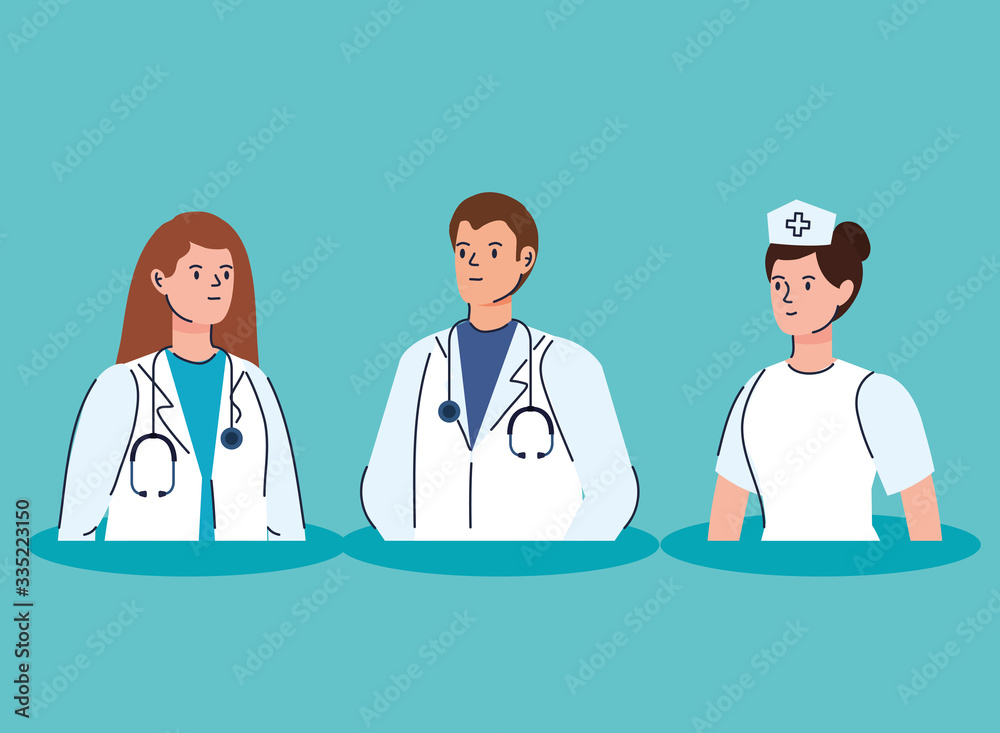 group of doctors and nurse avatar characters vector illustration design group of doctors and nurse avatar characters vector illustration design