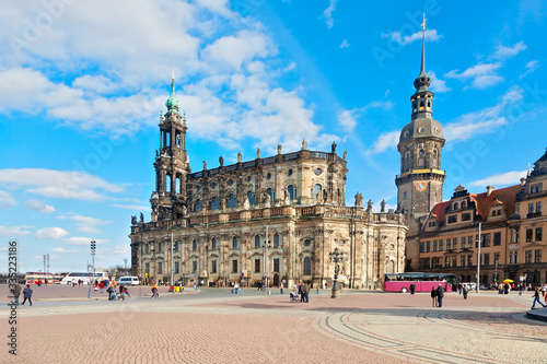 Theaterplatz Dresden, historische Altstadt, Deutschland