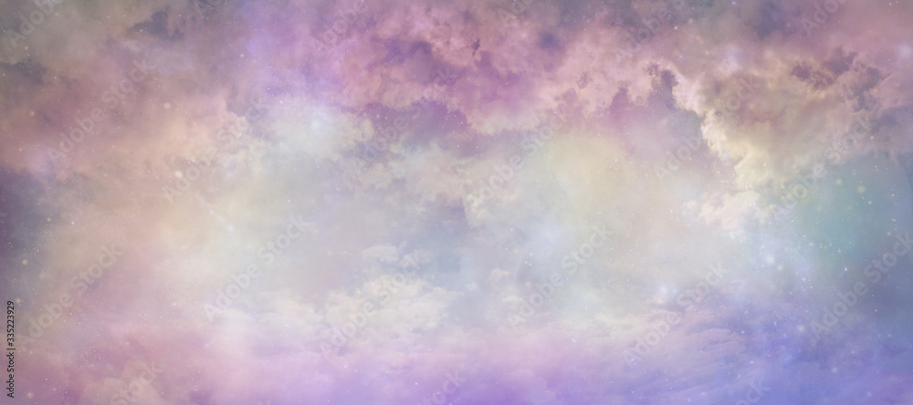 © Nikki Zalewski - Heavens above celestial concept background banner - beautiful blue pink purple green lilac light filled heavenly ethereal cloud scape depicting the heavens above © Nikki Zalewski - Heavens above celestial concept background banner - beautiful blue pink purple green lilac light filled heavenly ethereal cloud scape depicting the heavens above