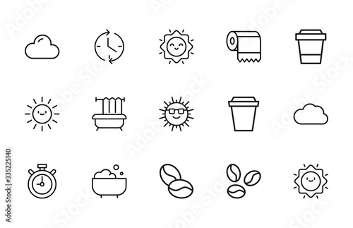 Icon set of morning.