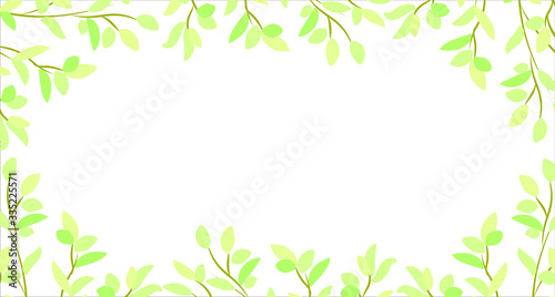 Frame of delicate leaves. Vector illustration.