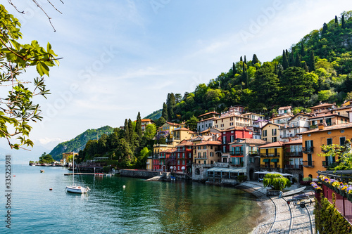 View of Varenna on Lake Como in Lombardy, Italy