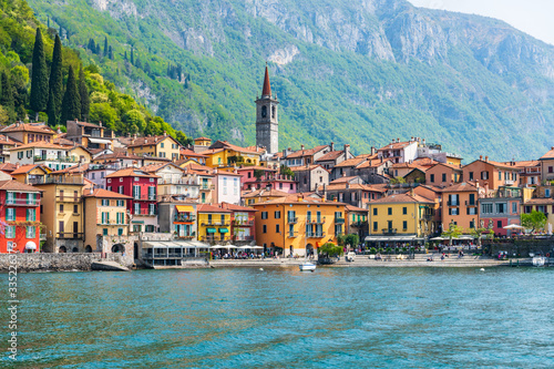 View of Varenna on Lake Como in Lombardy, Italy