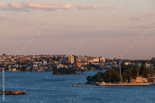 Houses and building around Sydney Harbour.