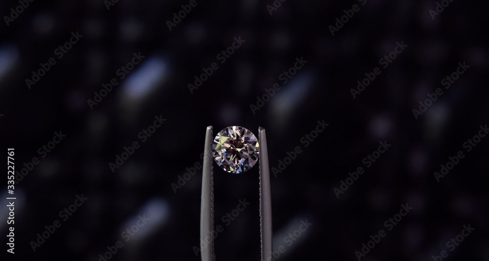 Selected diamonds In the gemstone clamp for making jewelry Selected diamonds In the gemstone clamp for making jewelry