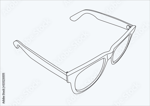sunglasses  hand drawing in vector eps 10	