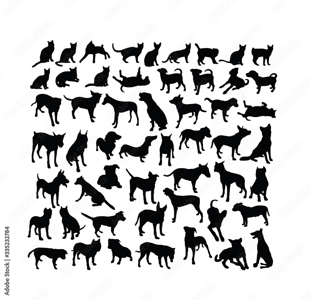 Pet Animal Silhouettes, art vector design Pet Animal Silhouettes, art vector design