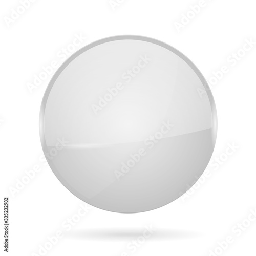 White shiny 3d button. Web round icon