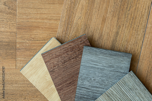sample stack of sheet vinyl floor type to choose for floor design