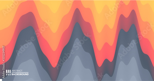 Glitched gradient structure. Abstract waveform background. 3d technology style. Vector illustration with sound waves.
