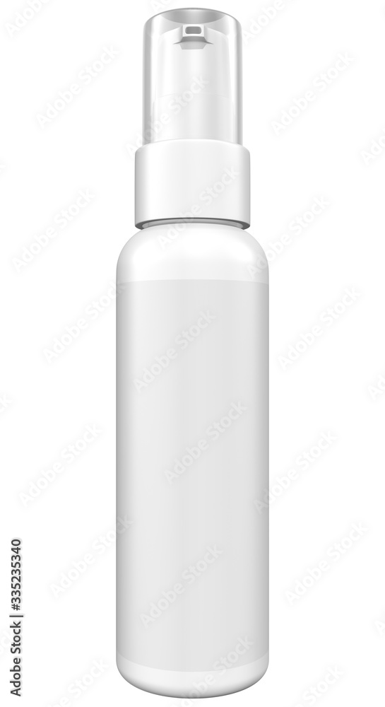 
Realistic 3D Spray Bottle Mock Up Template on White Background.3D Rendering
