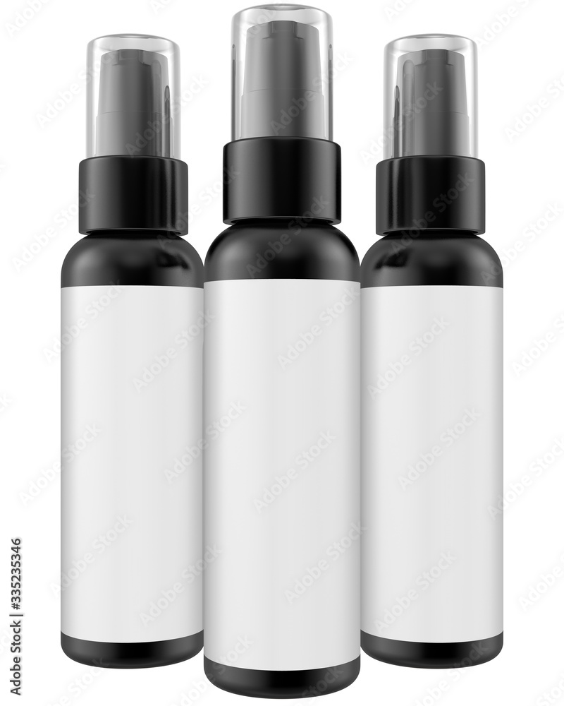 Realistic 3D Spray Bottle Mock Up Template on White Background.3D Rendering
Realistic 3D Spray Bottle Mock Up Template on White Background.3D Rendering