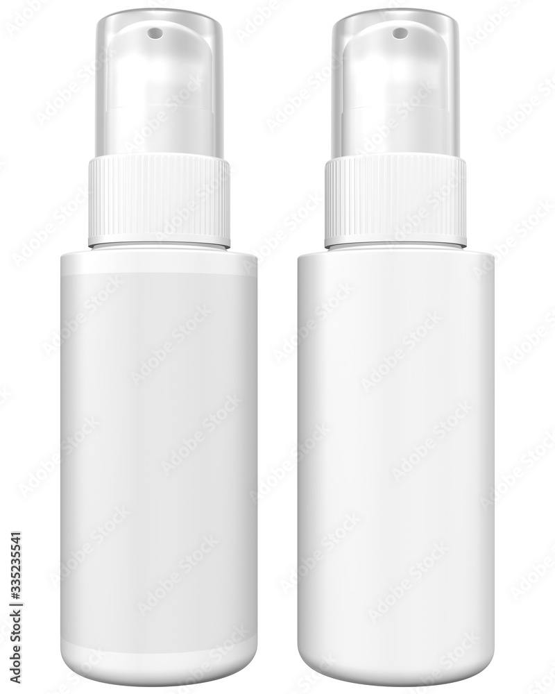 Realistic 3D Spray Bottle Mock Up Template on White Background.3D Rendering
Realistic 3D Spray Bottle Mock Up Template on White Background.3D Rendering